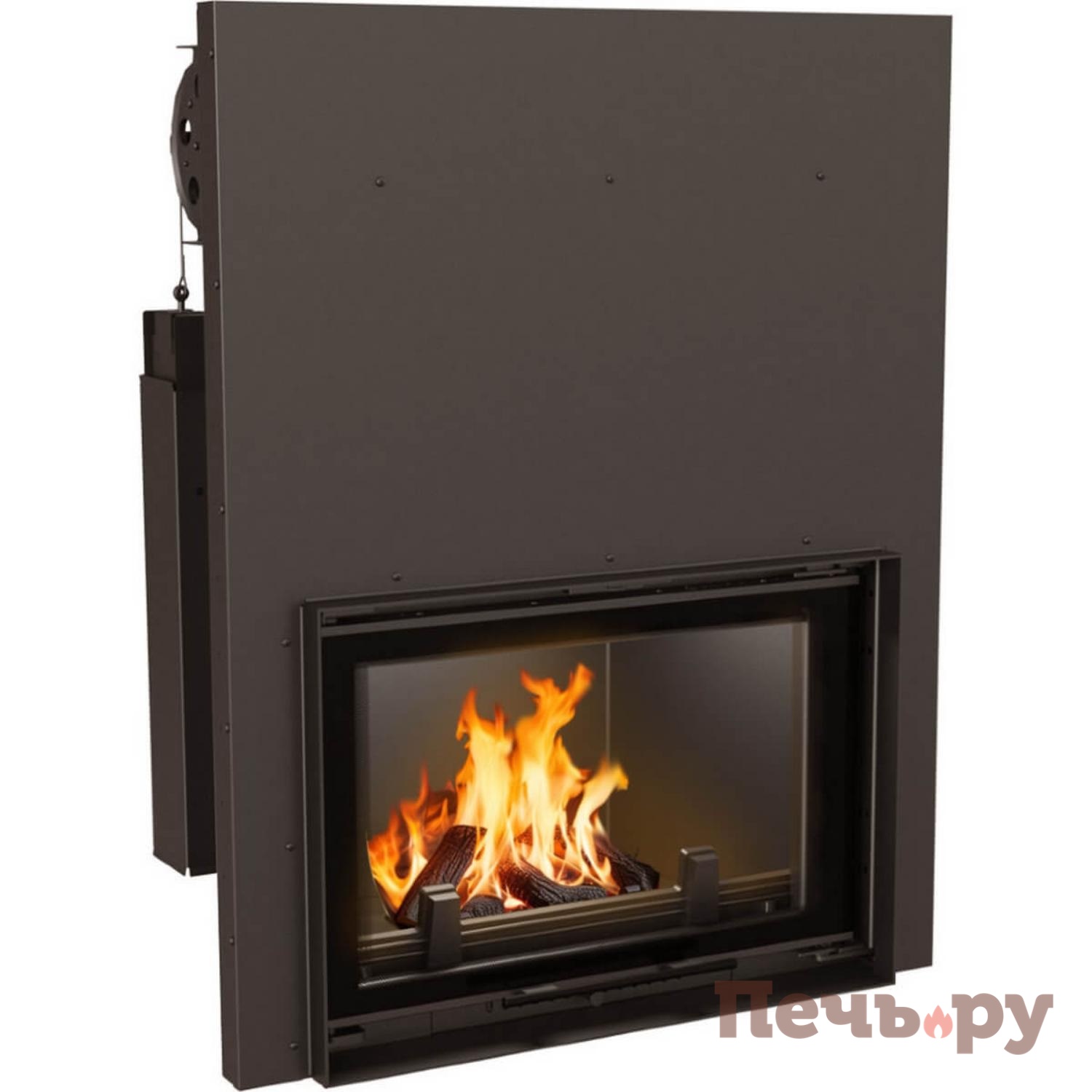 Каминная топка Kratki Wiktor/PW/12/W/G (гильотина) с водяным контуром видео