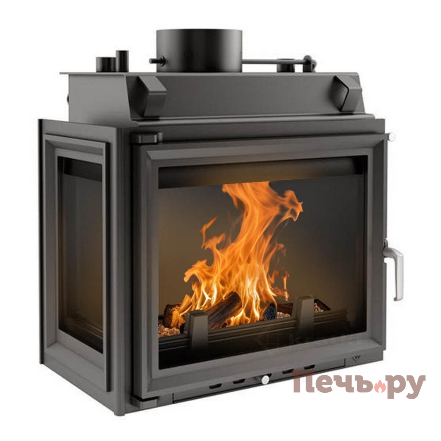 Каминная топка Kratki MAJA/PW/BL/12/W, стекло слева) видео